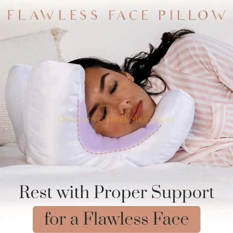 QX2E Face Pillows Satins Pillowcase! Beauty Sleep, AntiWrinkles-Aging