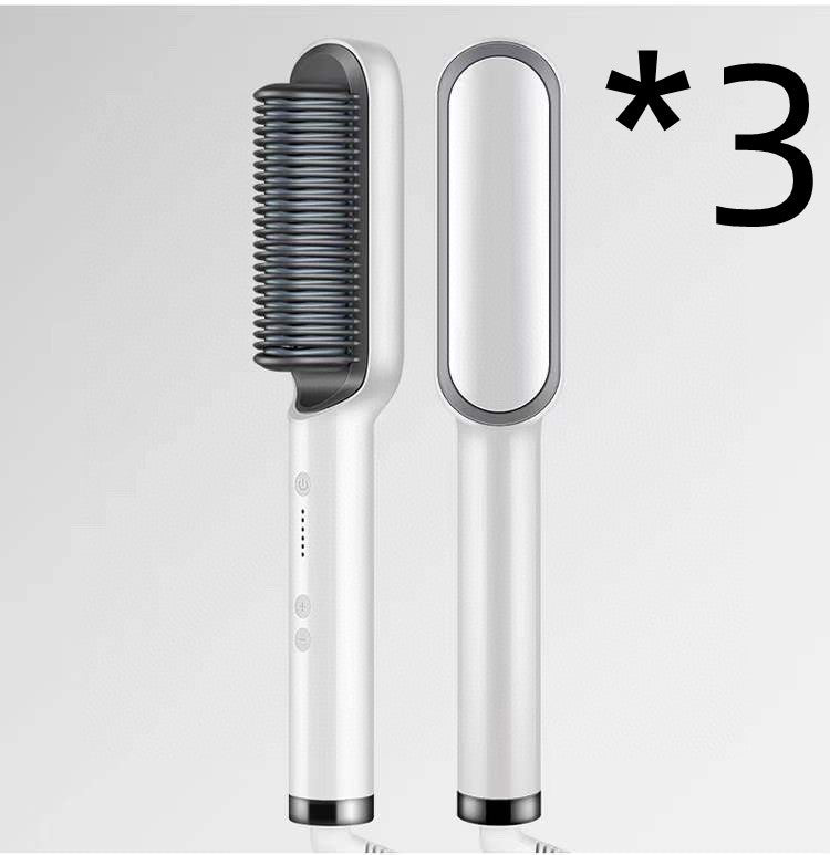 2-in-1 Hair Styler: Straightener & Hot Comb with Ion Technology for Smooth Curls & Shine