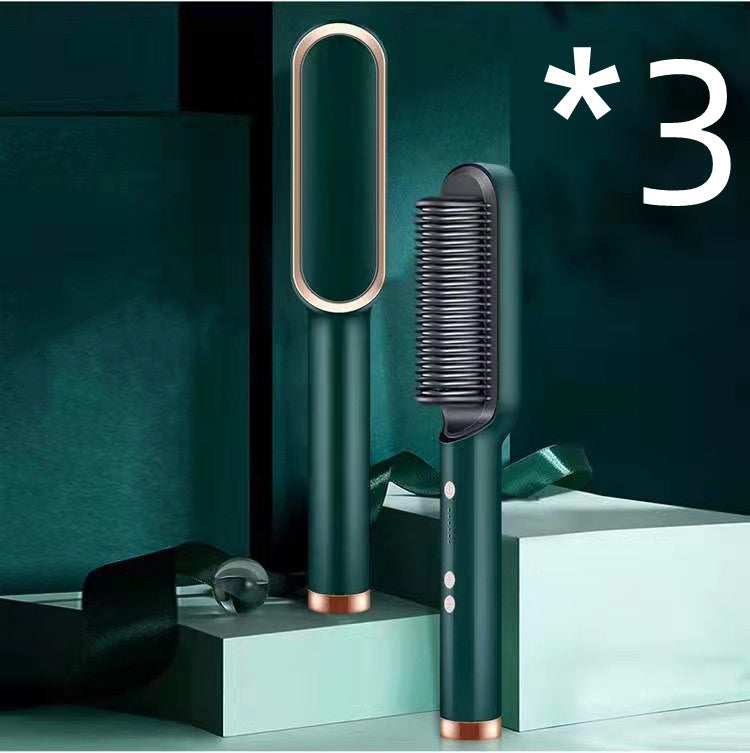 2-in-1 Hair Styler: Straightener & Hot Comb with Ion Technology for Smooth Curls & Shine