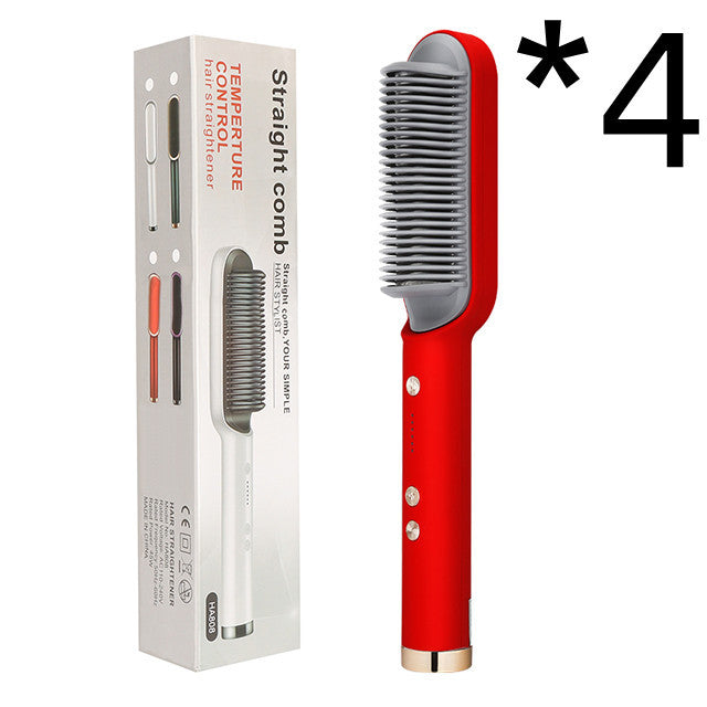 2-in-1 Hair Styler: Straightener & Hot Comb with Ion Technology for Smooth Curls & Shine