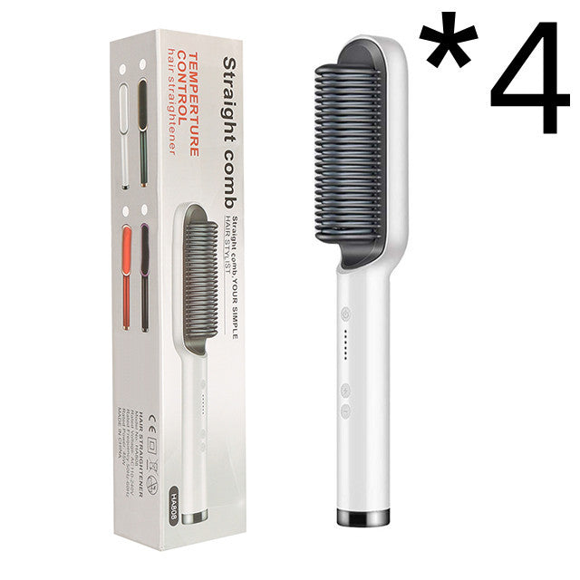 2-in-1 Hair Styler: Straightener & Hot Comb with Ion Technology for Smooth Curls & Shine
