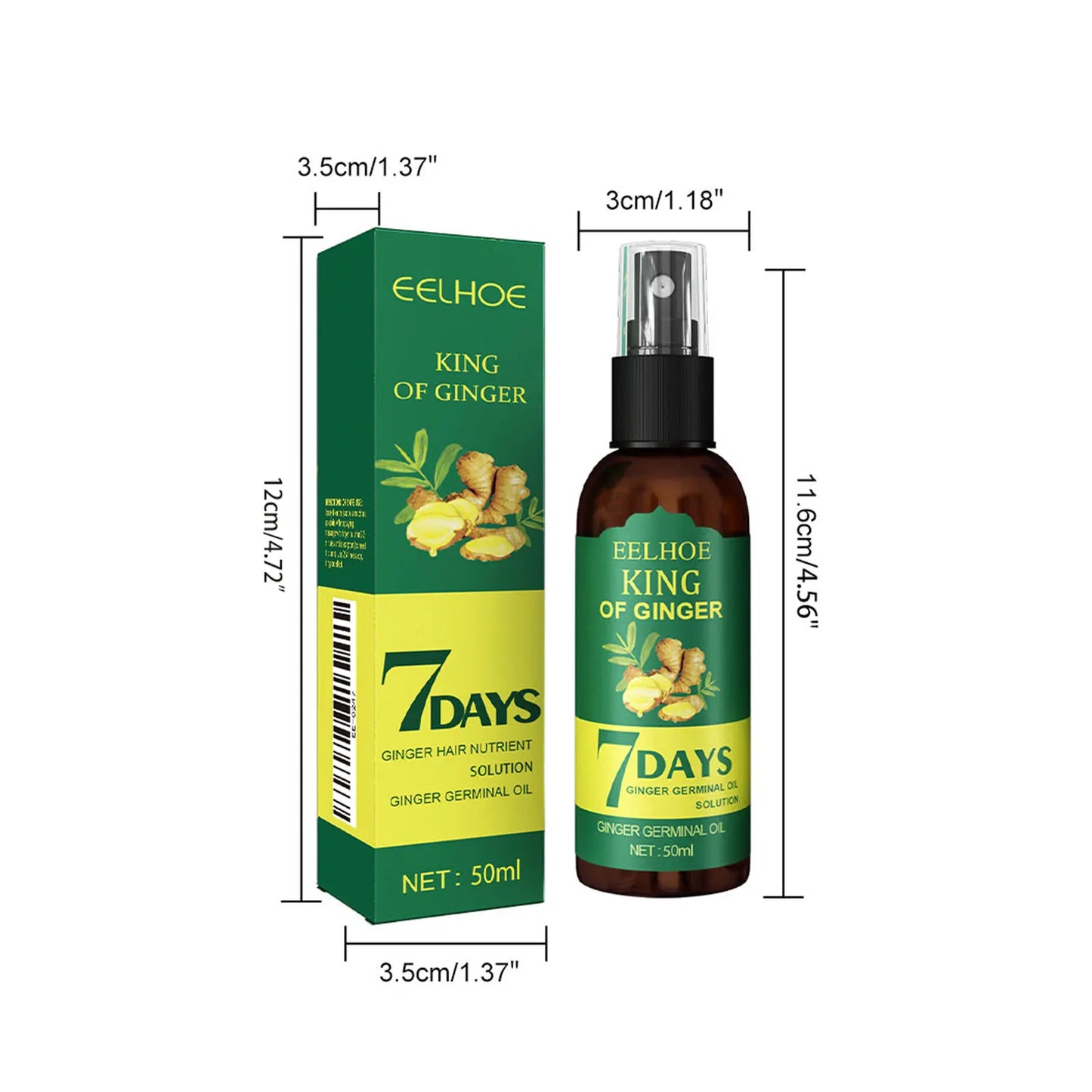 Ginger Care Hair Spray Hair Growth Essence Nourish Hair Roots Massag Scalp Repair Hair Quality Control Oil Hair Care Solution