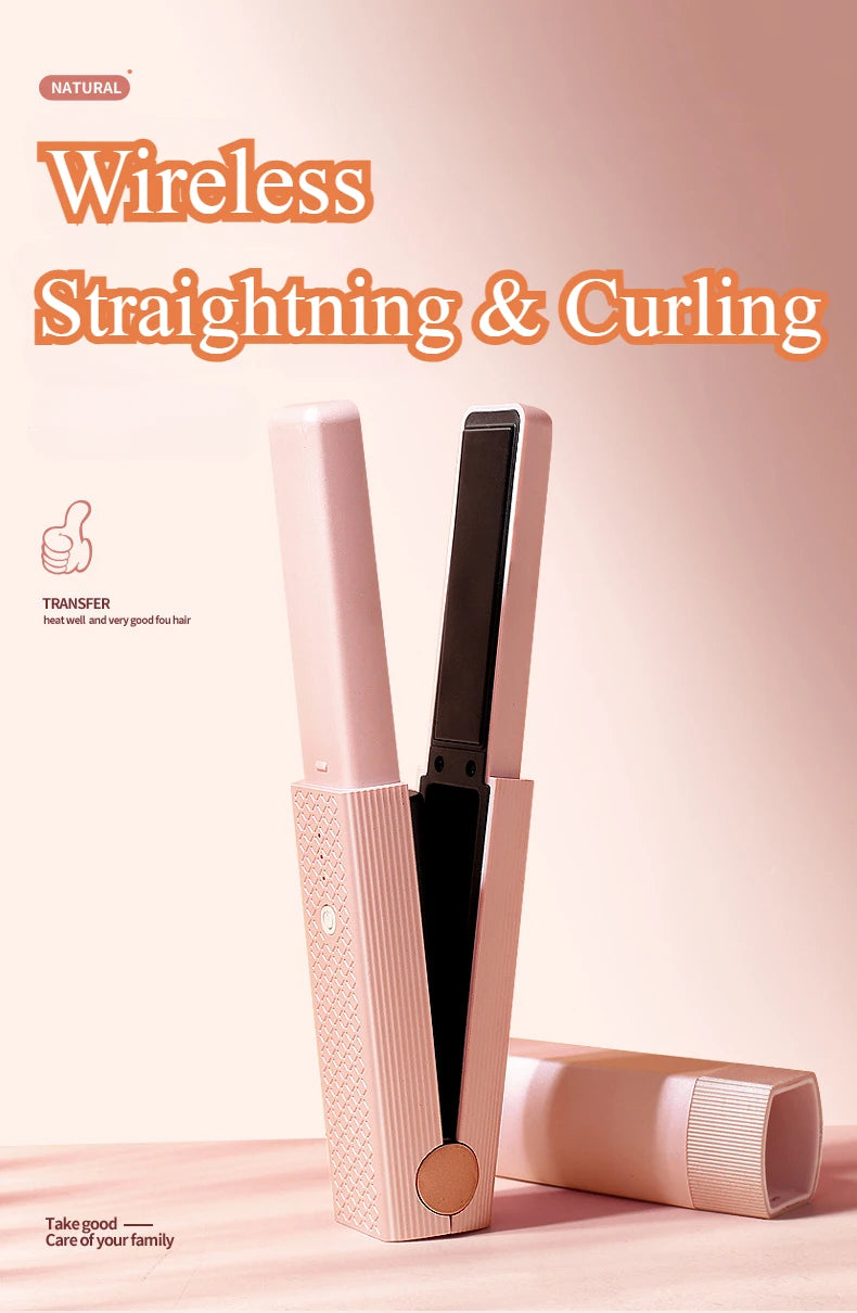 Dual-Purpose Hair Straightener And Curling Iron Splint Portable No Hair Damage Straight Curling Hair Styling Tool