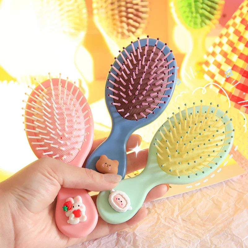 Adorable Cartoon Hairbrush for Girls – Anti-Static, Gentle & Travel-Friendly
