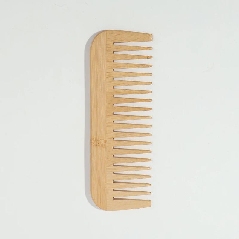 3pcs Natural Handmade Bamboo Comb Set,  anti-static - Wide, Rat Tail, and Fine Tooth Styles - Suitable for All Hair Types.