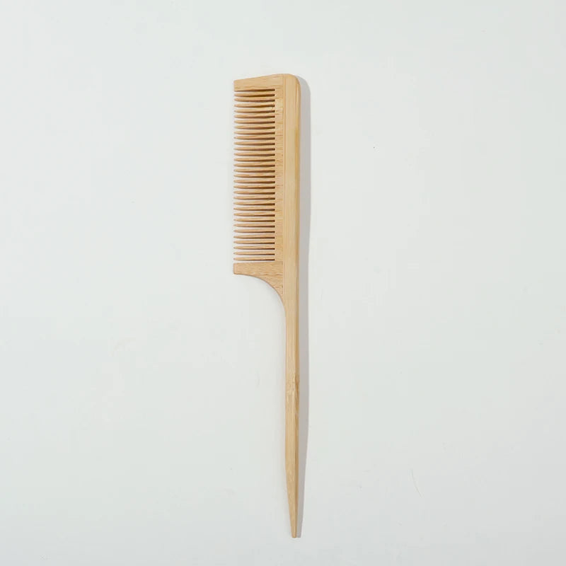3pcs Natural Handmade Bamboo Comb Set,  anti-static - Wide, Rat Tail, and Fine Tooth Styles - Suitable for All Hair Types.