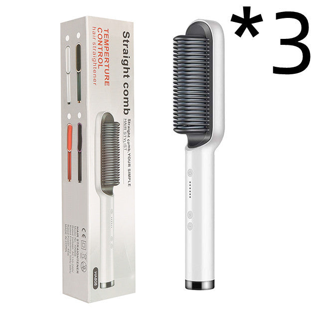 2-in-1 Hair Styler: Straightener & Hot Comb with Ion Technology for Smooth Curls & Shine