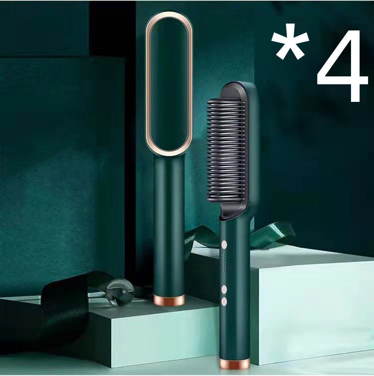 2-in-1 Hair Styler: Straightener & Hot Comb with Ion Technology for Smooth Curls & Shine