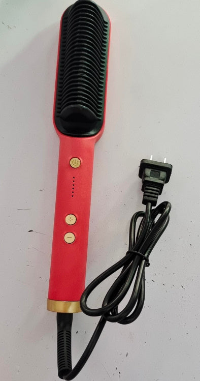 2-in-1 Hair Styler: Straightener & Hot Comb with Ion Technology for Smooth Curls & Shine