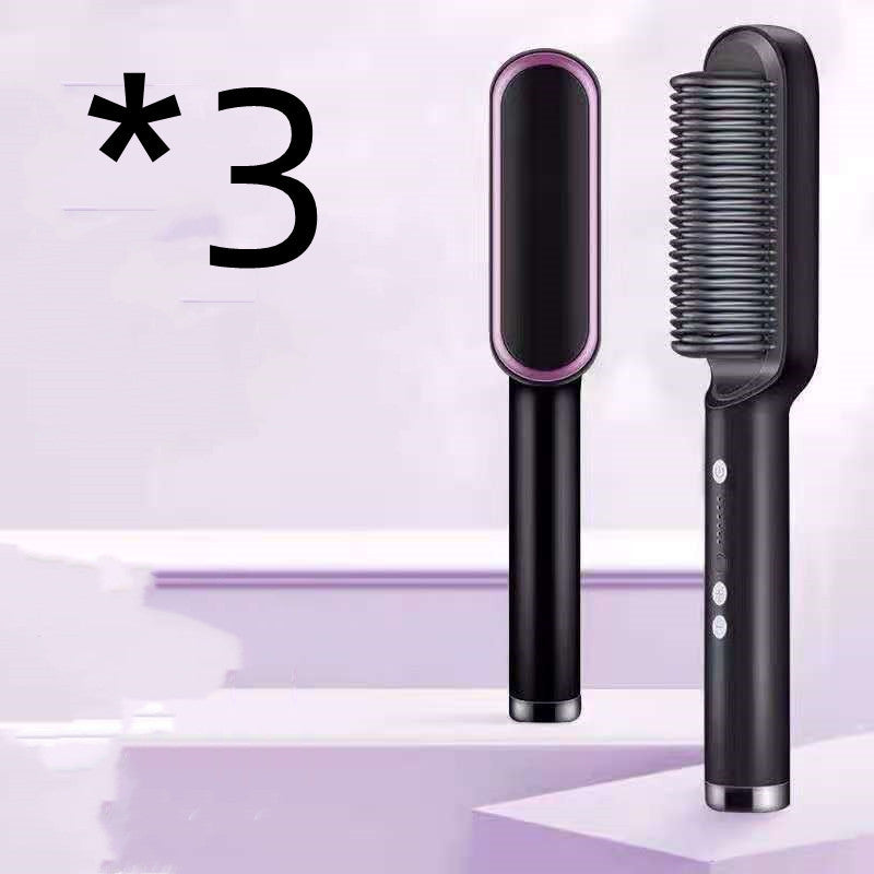 2-in-1 Hair Styler: Straightener & Hot Comb with Ion Technology for Smooth Curls & Shine